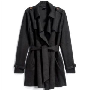 Love Token Sessair Faux Suede Trench Jacket
